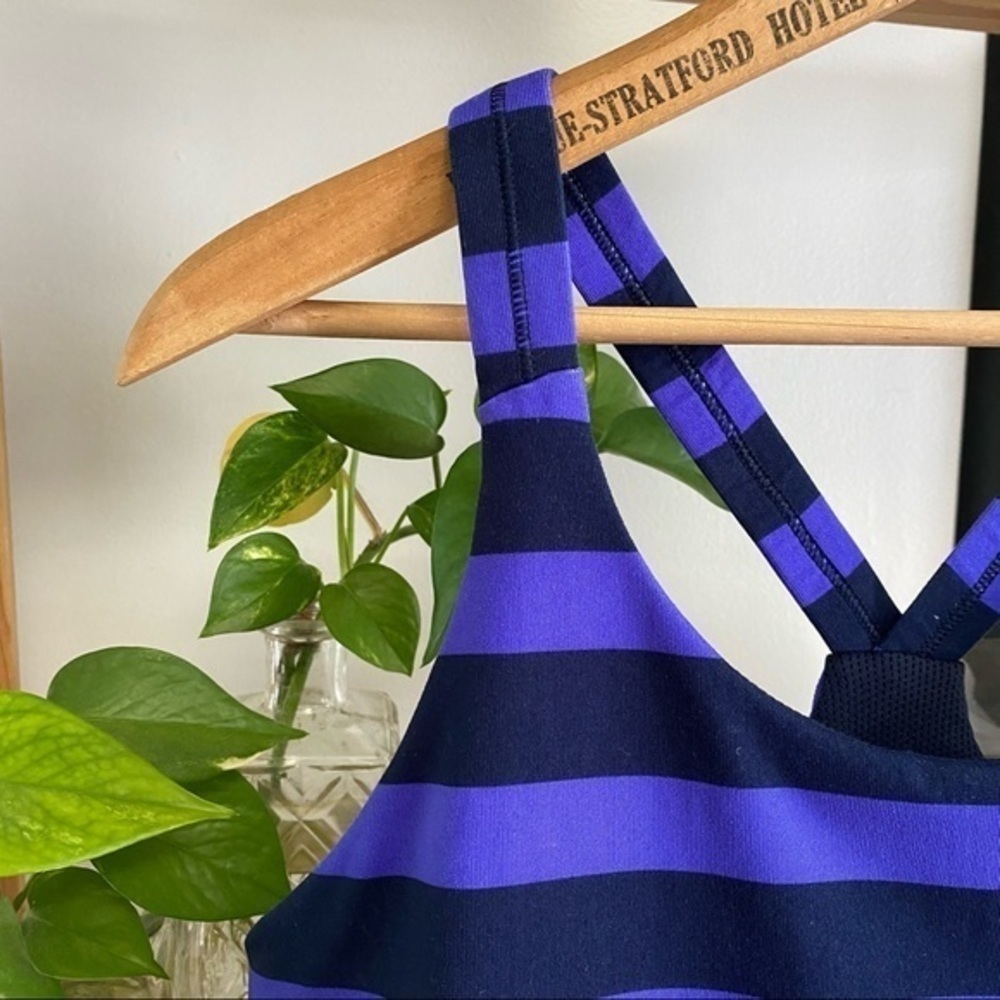 Athleta Optimism Tank Bold Stripe Top Purple Stripe Medium - Picture 8 of 15